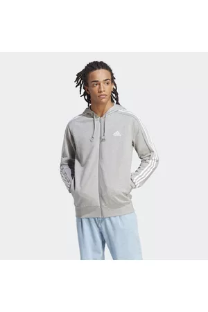 adidas Mænd Sweatshirts - Essentials French Terry 3-Stripes Full-Zip hættetrøje