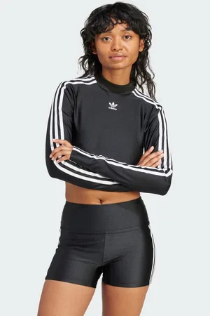 adidas 3-Stripes Cropped Long Sleeve T-shirt