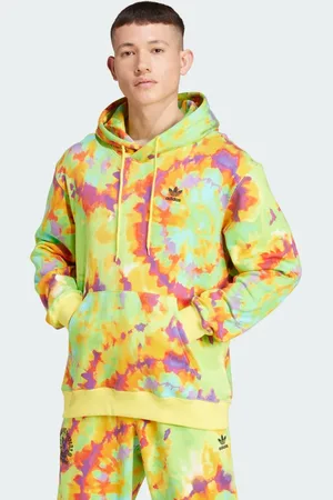 adidas Tie-Dyed Allover Print Hooded Sweatshirt
