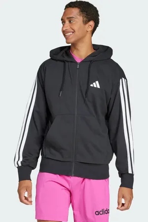 adidas Essentials 3-Stripes French Terry Full-Zip hættetrøje