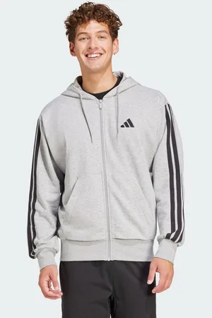 adidas Essentials 3-Stripes French Terry Full-Zip hættetrøje