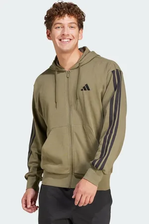 adidas Essentials 3-Stripes French Terry Full-Zip hættetrøje