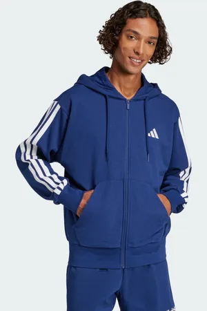 adidas Essentials 3-Stripes French Terry Full-Zip hættetrøje
