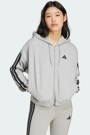 adidas Essentials 3-Stripes French Terry Full-Zip hættetrøje