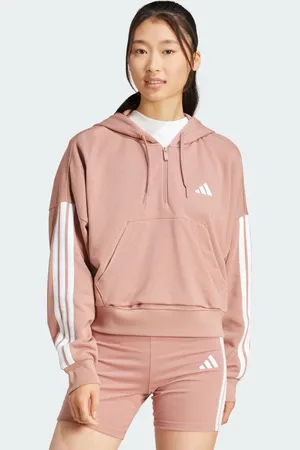 adidas Essentials 3-Stripes French Terry Quarter-Zip hættetrøje