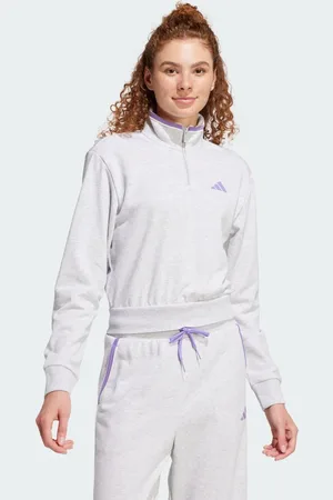 adidas Essentials Color Pop French Terry Crop Quarter-Zip Track jakke