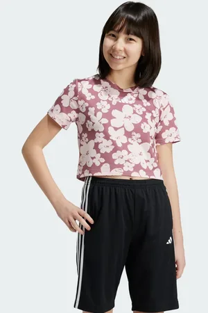 adidas Train Essentials Seasonal Printed Cropped Training Kids T-shirt