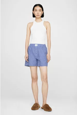 ANINE BING Kvinder Boxer - Liam Boxer Short in Blue And White Stripe