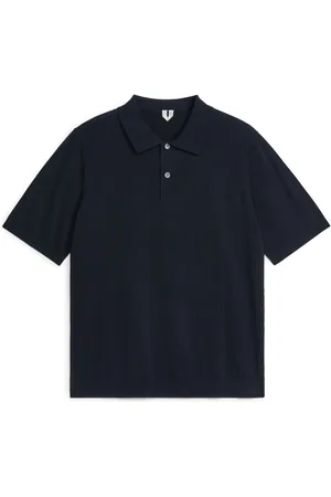 ARKET Poloer - Cotton Silk Polo Shirt - Blue