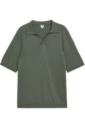 ARKET Kvinder Casual skjorter - Cotton Linen Polo Shirt - Green