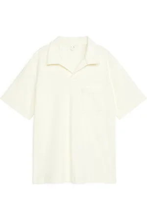 ARKET Cotton Towelling Polo Shirt - White