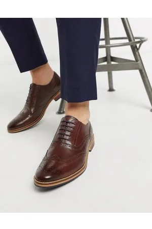 ASOS Brogue-sko i læder med natursåler og farvedetaljer