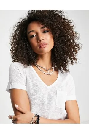 Object T-shirt med V-hals