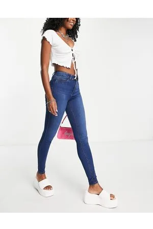Noisy May Callie - Højtaljede skinny-jeans i vask
