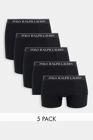 Ralph Lauren Pakke med 5 sorte boksershorts med logo-taljebånd