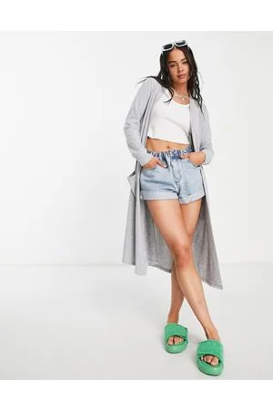 Noisy May Let longline-cardigan i grå