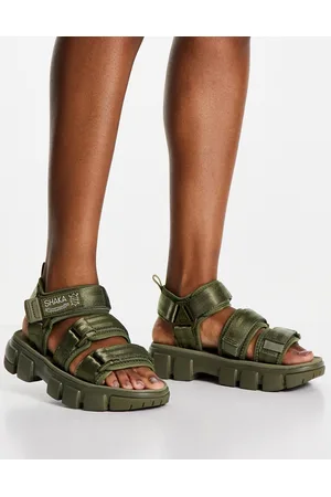 Shaka Neo Bungy SF - Flade sandaler med dobbelte remme i kakigrøn