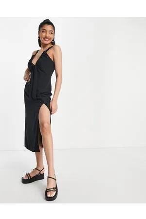 Abercrombie & Fitch Slip-midikjole med halsdetalje