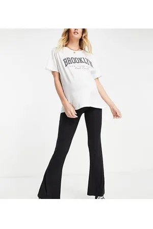 ASOS ASOS DESIGN Maternity - Sorte bukser med svaj og taljekant over maven