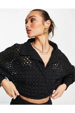 ASOS Slå-om-skjorte med bindebånd og broderi