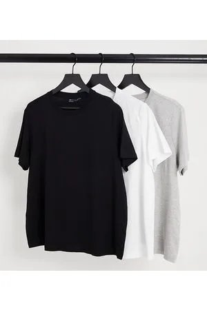 ASOS ASOS DESIGN Curve - Ultimate - Pakke med 3 par T-shirts i bomuldsblanding med rund hals - MULTI