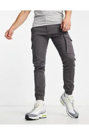 JACK & JONES Intelligence — Grå cargobukser med manchetter