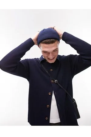 Topman Marineblå cardigan med polokrave og knapper
