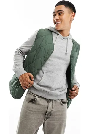 New Look — Kakifarvet quiltet vest-Grøn