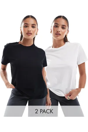 ASOS Pakke med 2 T-shirts med rund hals i bomuldsblanding - Spar-Multifarvet