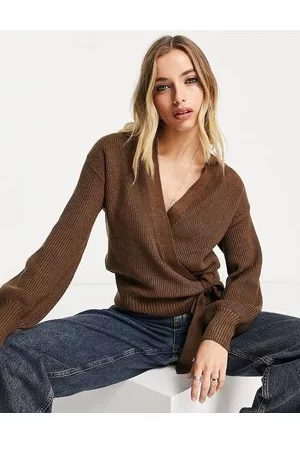 Object Strikket cardigan med slå-om-front