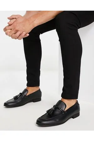 ASOS Sorte imiteret læder loafers med kvastedetalje fra