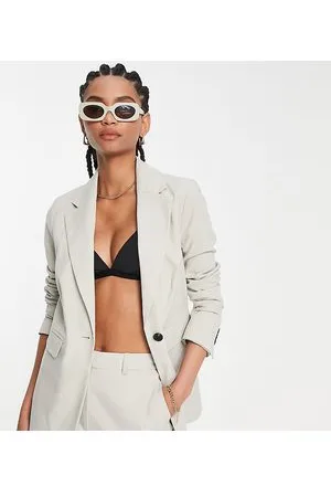 Topshop Tætsiddende blazer i bleg grå - Del af sæt