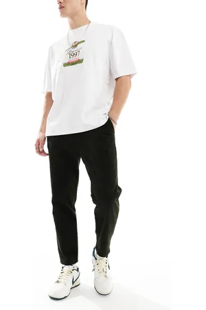 Only & Sons Mørkegrønne tapered cropped bukser med elastisk taljen