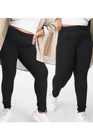 ASOS ASOS DESIGN Curve - Pakke med 2 par sorte leggings