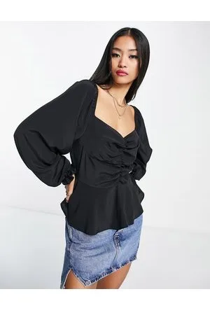 New Look Bluse med rynker foran