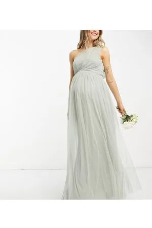 ANAYA Anaya With Love Maternity - Brudepiger - Salviegrøn oneshoulder-maxikjole i tyl