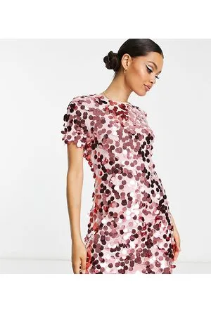 Collective The Label Pink T-shirt-minikjole med runde pailletter - Kun hos ASOS