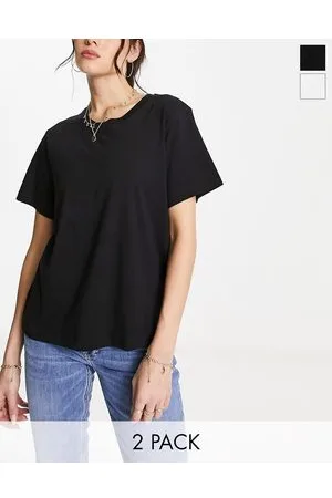 Weekday Essence - Pakke med 2 basis-T-shirts i -Multifarvet