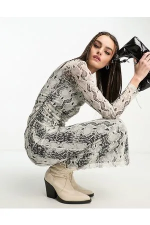 & OTHER STORIES Midikjole i mesh med slangeprint-Neutral