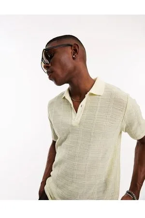 ASOS Salviegrøn strikket poloskjorte med tekstur