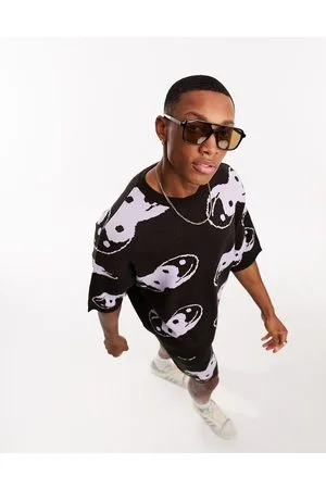 ASOS Strikket T-shirt med yin/yang-print - Del af sæt-Orange