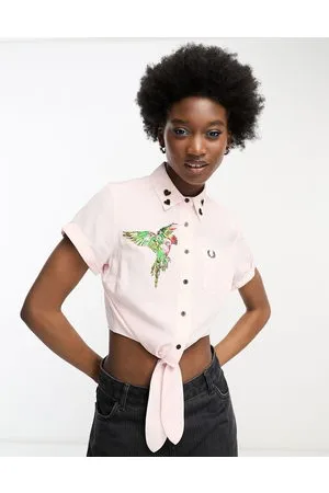 Fred Perry X Amy Winehouse - skjorte med bindefront og brodering