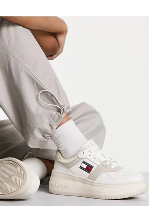 Tommy Hilfiger Retro Basket - Flatform-sneakers i beige-Neutral