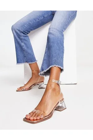 ASOS Hopeful - Gennemsigtige og rosaguld sandaler med blokhæl