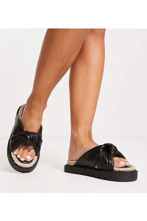 ASOS Wide Fit - Jemima - Sorte espadriller med krydsremme