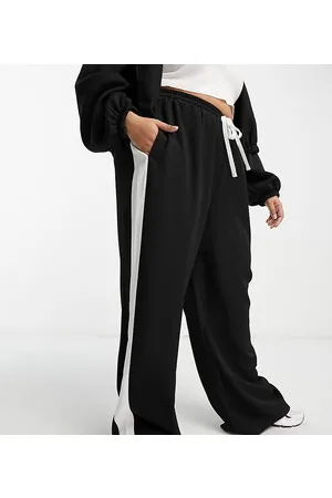 ASOS ASOS DESIGN Curve - Sorte pull on-bukser med kontrastpaneler-Brun