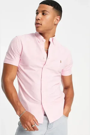 Ralph Lauren Oxford-skjorte i slim fit med korte ærmer og ikonlogo
