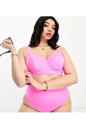 ASOS Kvinder Bøjle Bikinier - ASOS DESIGN Curve - Mix og match - Lys pink bikinioverdel med bøjle-Lyserød