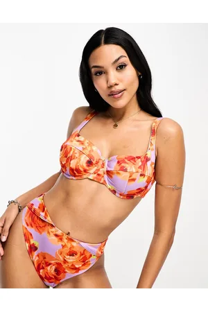 ASOS Kvinder Bøjle Bikinier - Fuller Bust - Bikinitop med bøjle i oversized blomstermønster-Multifarvet