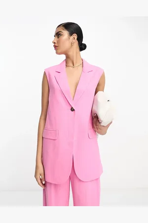 ASOS Pink habitblazer uden ærmer i hør